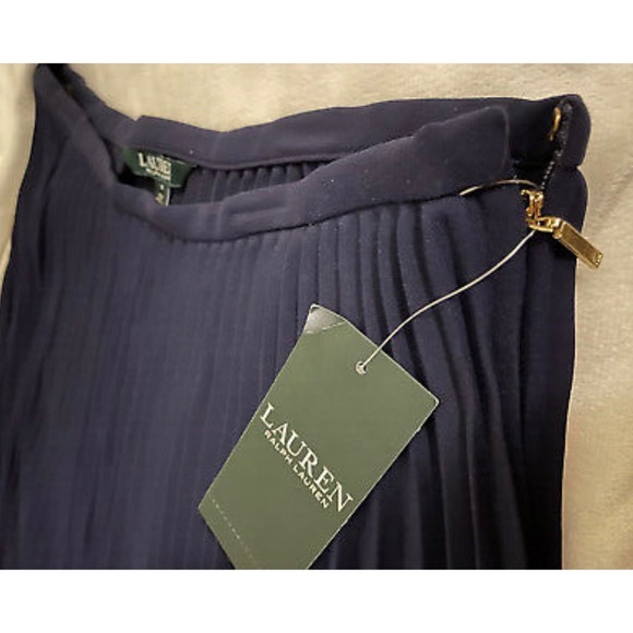 New Lauren Ralph Lauren Pleated Accordion French Navy Skirt Size 6✨ - Picture 5 of 15